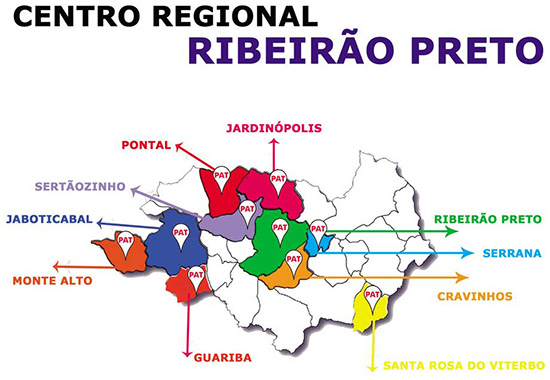 Mapa Pats na região de Ribeirão Preto