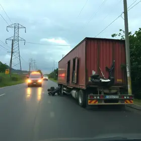 caminhão derruba postes