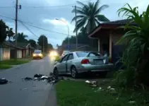 carro invade casa