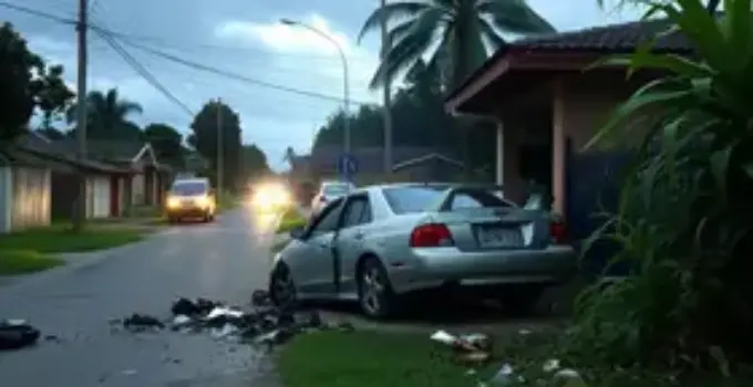 carro invade casa