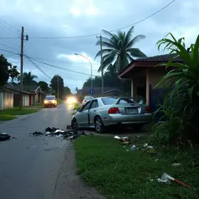 carro invade casa