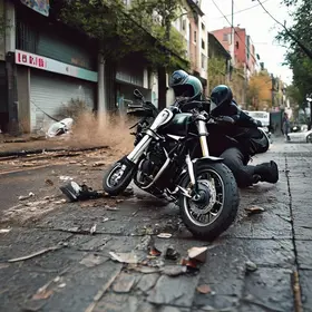 moto arremessada após batida