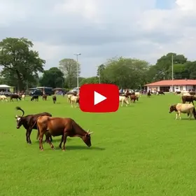 Praça vira pasto para rebanho